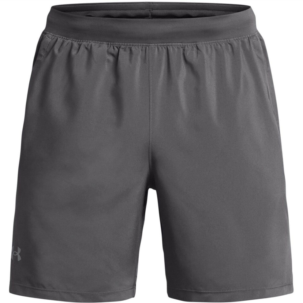 Under Armour (L, Pitch ) Mens Launch 2 In 1 Running Shorts Grey