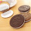 Cute Cookie Shaped Mirror, Makeup Chocolate Comb Pocket Mirror, Standable, 4pcs 3