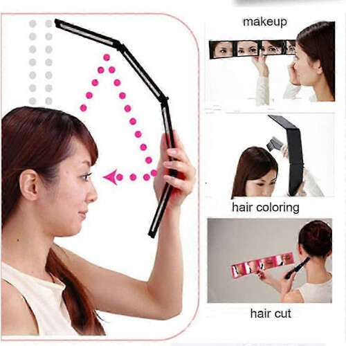 Four Panel Folding Mirror, 4-Sided Handheld Compact Tabletop Mirror for Self Styling & Hair Cutting 1