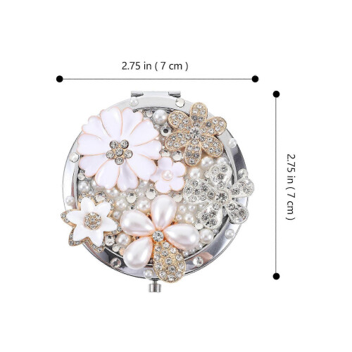 1pc Exquisite Mini Daisy Folding Mirror, Portable Makeup Mirror 1
