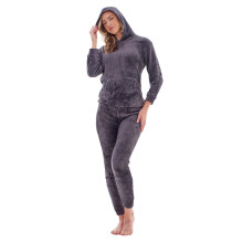 (12 UK - 14 UK, Charcoal) Keanu Womens/Ladies Zipped Long Pyjama Set