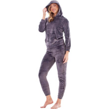 (20 UK - 22 UK, Charcoal) Keanu Womens/Ladies Star Fleece Long Pyjama Set
