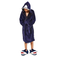 (7-8 Years, Navy Blue) Keanu Childrens/Kids Shark Dressing Gown