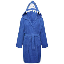 (7-8 Years, Blue) Keanu Childrens/Kids Shark Head Cotton Dressing Gown