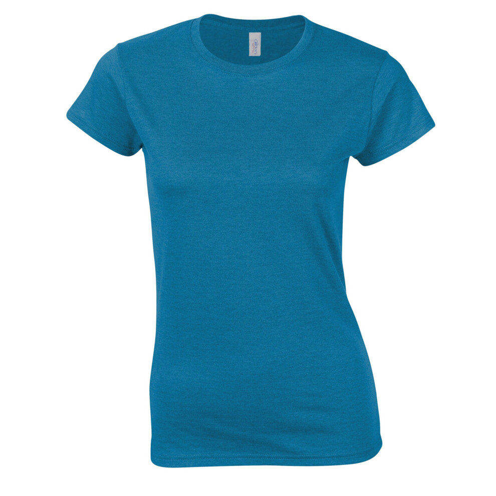 Gildan (Xxl, Antique Sapphire) Womens/Ladies Softstyle Plain Ringspun Cotton Fitted T-Shirt