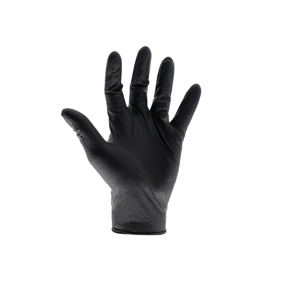 (One Size, Multi Colour) Scan Heavy-Duty Nitrile Disposable Gloves, Black 5063750502687