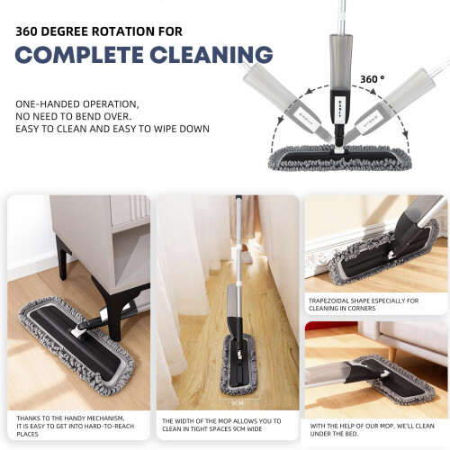 Spray Mops for Cleaning Floors  DARIS Microfibre Flat Mop with Sprayer 1