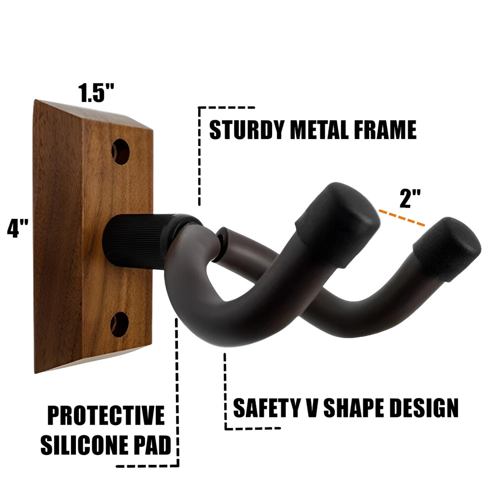 Cantus Guitar Wall Mount Guitar Hanger 2 Packs For Electric Acoustic G