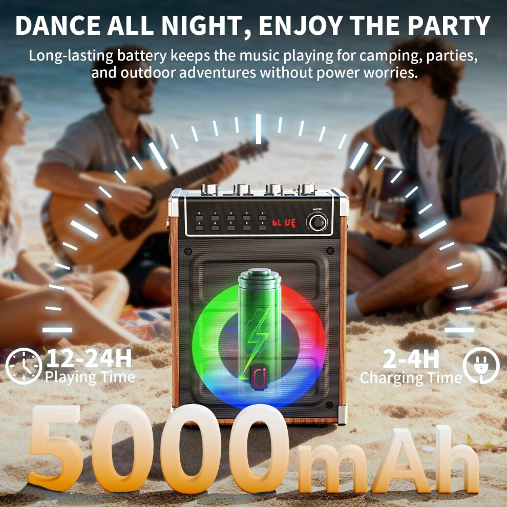 Jyx Karaoke Machine With 2 Wireless Microphones, Bluetooth Speaker Wit