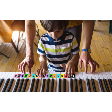 The Happy Piano PRESCHOOLER Book and Stickers KIT for Ages 3-5. Color Piano Keyboard Stickers (for Your Piano) and Book with Fun Piano Music Lessons.