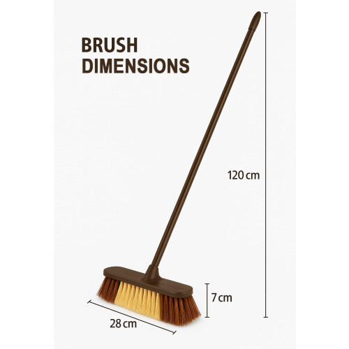BH  Soft Bristle Broom with 12M Long Metal Handle  Indoor Sweeping Bru 2