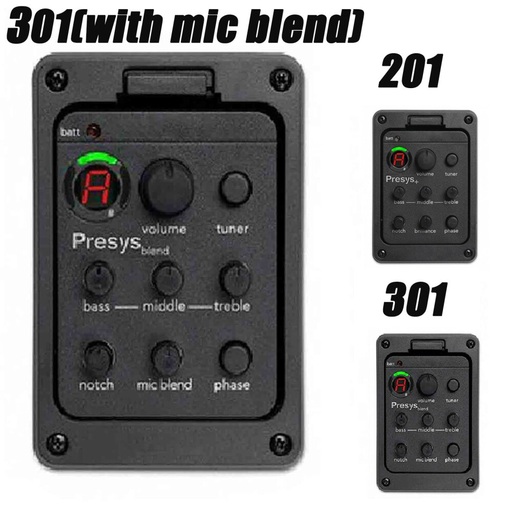 Junbyuhu 3 Band Guitar Preamp, Acoustic Guitar Eq Equalizer Onboard Preamp Pick