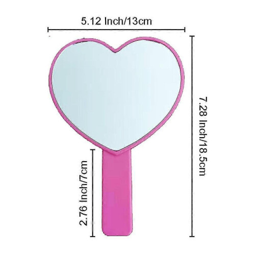 2x Cute Heart Shaped Mirror, Single Side, Adorable Purple 1