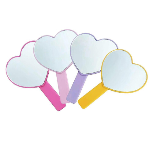 2x Cute Heart Shaped Mirror, Single Side, Adorable Purple 2