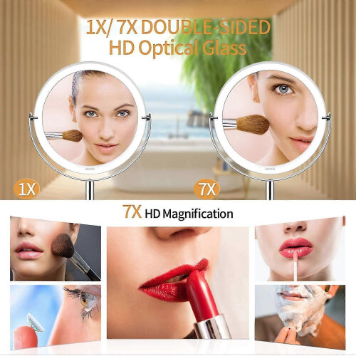 Beautifive 7x Magnifying Makeup Mirror & 1x Two-Sided Swivel Vanity Mirror 2