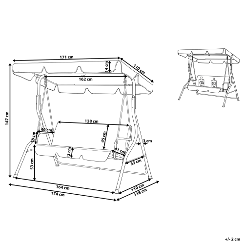Beliani Patio Swing CHAPLIN Metal Green 2