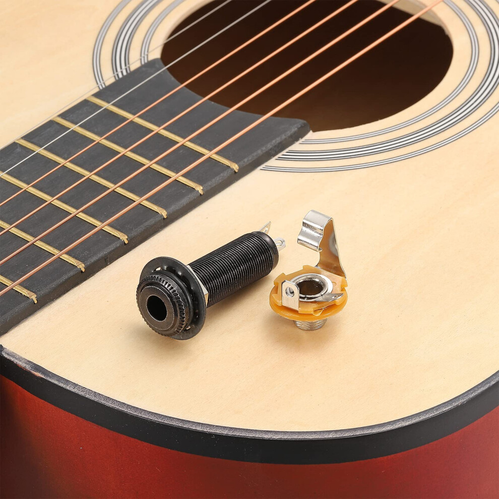 Sourcing Map Guitar Bass 1/4" Stereo Mono Barrel Jack Input Output Cyl