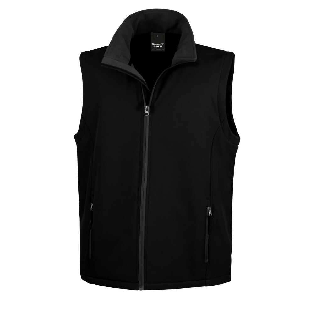 Result (S, / ) Mens Core Printable Softshell Bodywarmer Black