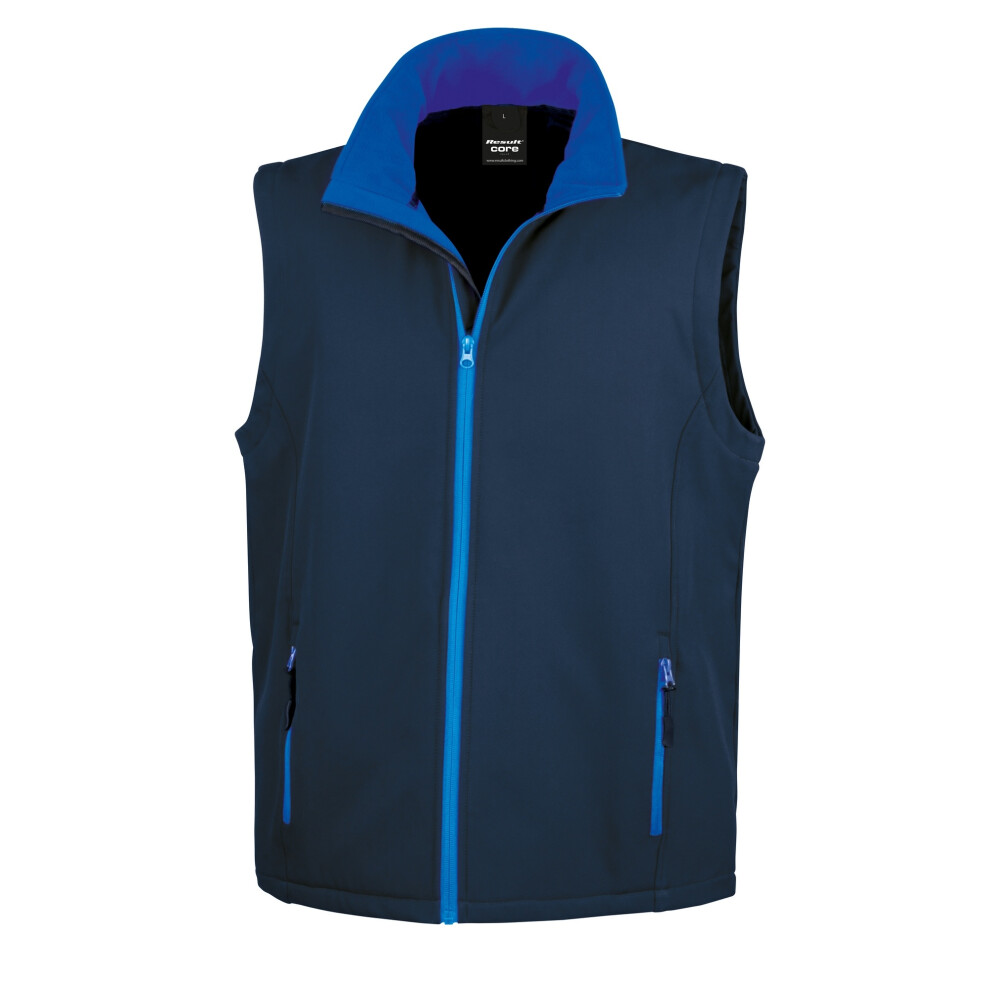 Result (L, Navy / Royal) Mens Core Printable Softshell Bodywarmer Blue,Multicoloured