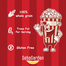 Seba Garden Popping Corn Kernels 2 kg, GMO FREE, Ziplock Bag Strong resealable Popcorn from Argentina