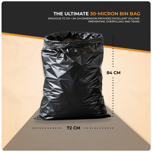 Scott 11 Black Bin Bags 50 Pack, Refuse Sacks 70l, 30 Microns Leak 2