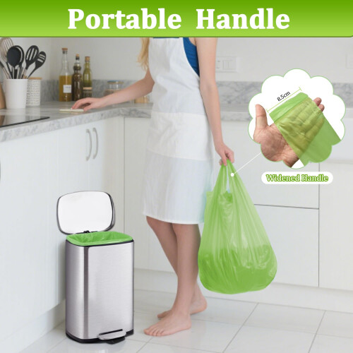 30l Biodegradable Bin Liners 144pcs Tie Handle, 8Gallon/30 Litre Food 2