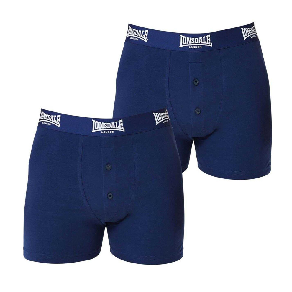 Lonsdale (M, Navy) Mens Boxer Shorts (Pack Of 2) Blue,Multicoloured