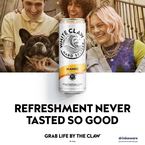 White Claw Hard Seltzer Mango 12 x 330ml Cans 4.5% ABV 2