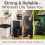 BLISSMART Black Bin Bags 70 Litre 50 Pack 6
