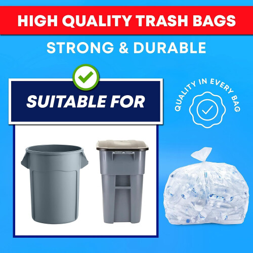 20 x Clear Recycling Bags 100 Litres Capacity Bin Liners Refuse Sacks 2