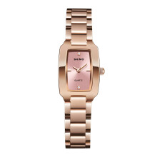 (Pink rose gold steel belt) Premium Hot Sale Trendy Square Quartz Watch for Women, Waterproof Fashion Ladies Wristwatch