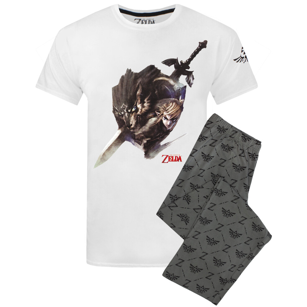 Nintendo (X-Large) The Legend Of Zelda Short Sleeve Long Leg Pyjama Set (Mens ) White