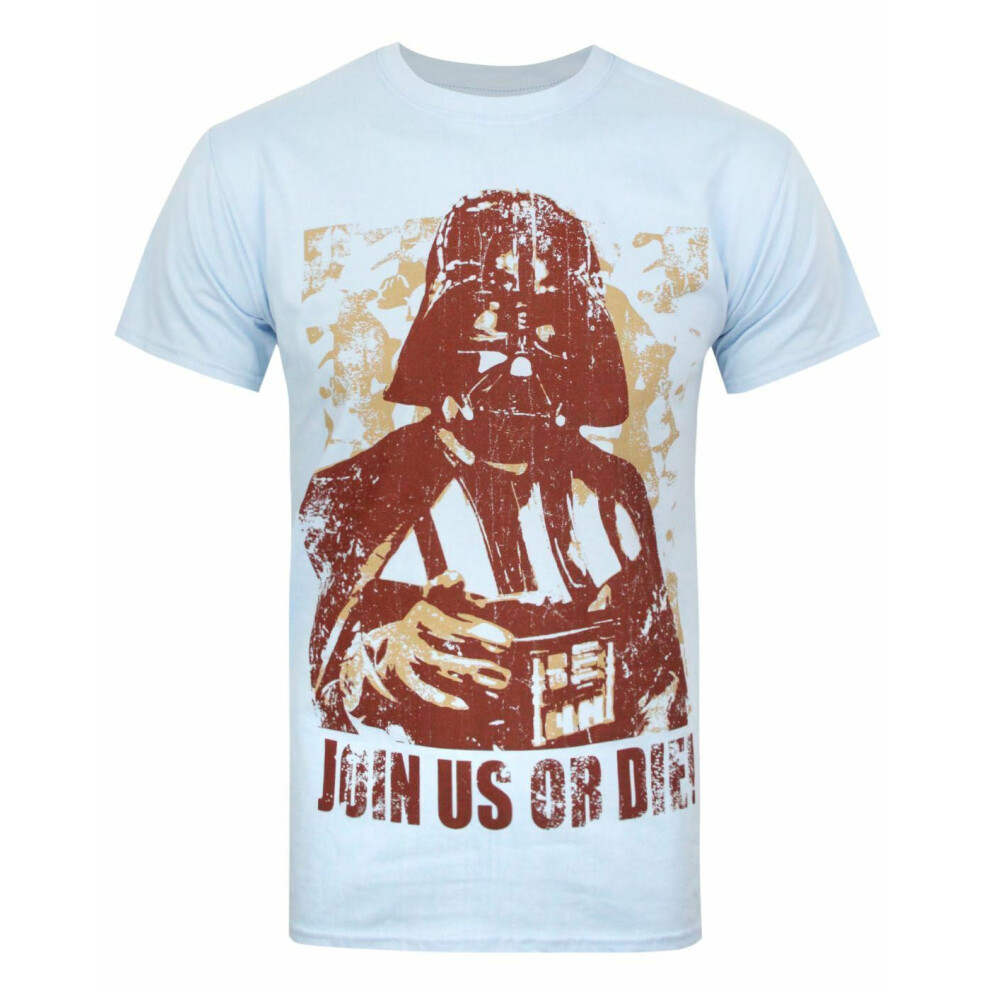 Star Wars (Large) Short Sleeved T-Shirt (Mens Blue)