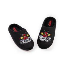 (5 UK Child) Stranger Things Mule Slippers (Unisex Kids Black)