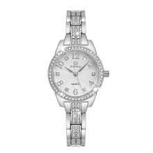 (Silver) Women Alloy Quartz Wrist Watch, Fashion Waterproof Watch with Jewelry Clasp for Ladies