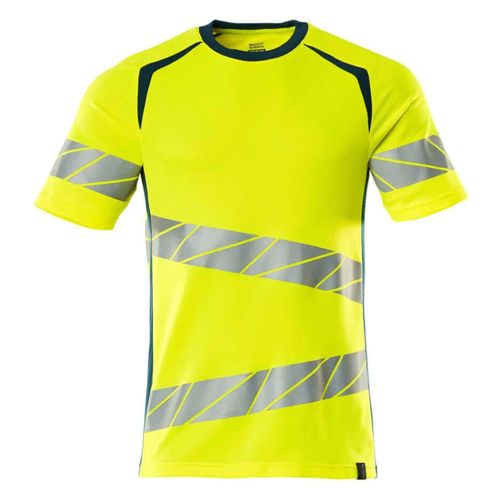 (5Xl, Hi Vis Yellow/Petroleum Blue) Mascot Mens Accelerate Safe Hi-Vis T-Shirt 5063852793730
