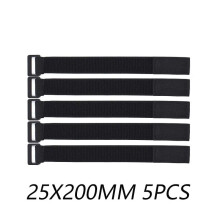 Elastic Hook and Loop Cable Tie Reverse Buckle Stretch Fastener Cable Straps Nylon Extension Strap Cord Wrap Organizer 25X200MM | 5PCS