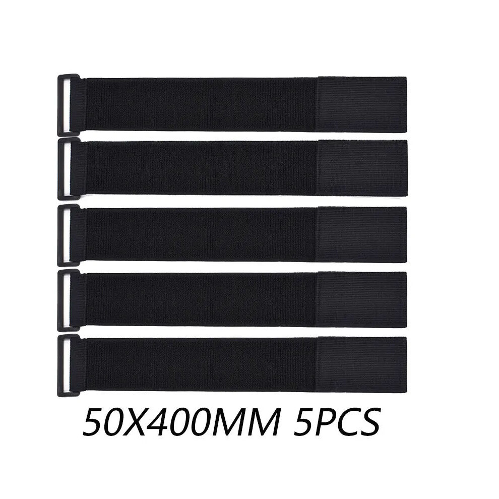 Elastic Hook And Loop Cable Tie Reverse Buckle Stretch Fastener Cable Straps Nylon Extension Strap Cord Wrap Organizer 50X400mm | 5Pcs 5051227679321