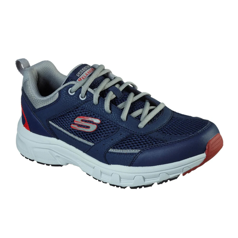 Skechers (9 Uk, Navy/Grey) Mens Oak Canyon Verketta Leather Trainers