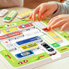 (375 levels-15 cars) Children's Magnetic Maze Puzzle Game Traffic Parking Lot Board games Educational Children Logic Intelligence Game Kids Toys