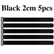 Hook Loop Fastener Strap Reusable Nylon Cable Ties for Cable Fixation Diy Multipurpose Accessories Black 2cm 5pcs | 2cmx45cm