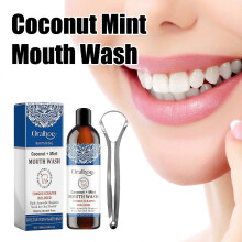 Teeth-Whitening Mouthwash Contains Coconut Fruit Extract, Peppermint Leaf Extract, And Melaleuca Alternifolia (Tea Tree) Leaf Extract
