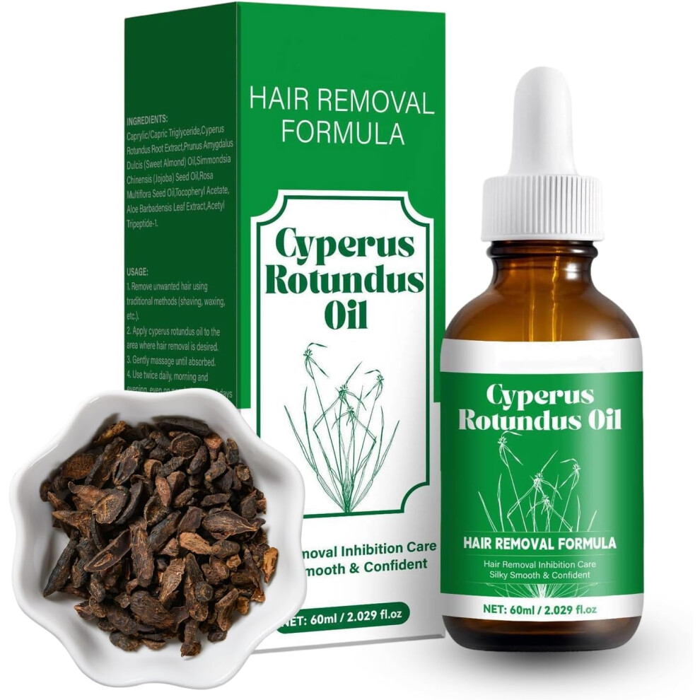 Gogerstar Cyperus Rotundus Oil, Cyperus Rotundus Oil For Hair Removal, Inhibit Unwanted Hair Pre & Post Shave Care Oil,Reduce Regrowth, Shrink Pores