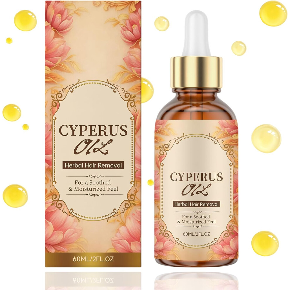 Gogerstar Cyperus Rotundus Oil For Hair Removal,Moisturizing Soothing Hair Removal Oil,Reduces Body Hairs & Shrinks Pores For All Skin Types,60Ml