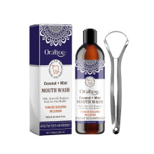 Teeth Whitening Mouthwash Contains Coconut Extract, Mint Leaf Extract And Interleaved Mellea Leaf Extract