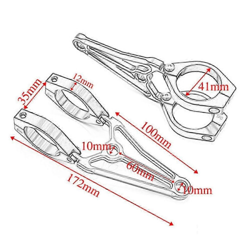Headlight clamp for motorcycle, universal silver bracket mount 2