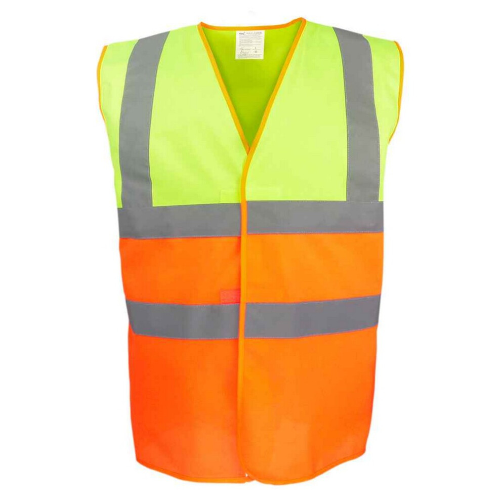(S, Yellow/Orange) Yoko Unisex Adult Two Tone Reflective Vest 5063300487464