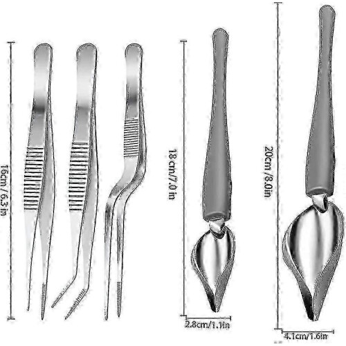8pcs Stainless Steel Tweezers for Chef Kitchen Decorating Tools 2