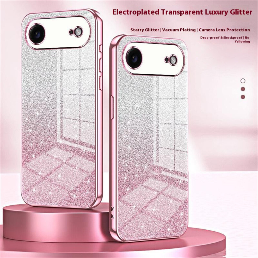 (Pink) For Iphone Air Case Electroplating Gradient Glitter Tpu Phone Cover Pink 6914291102586