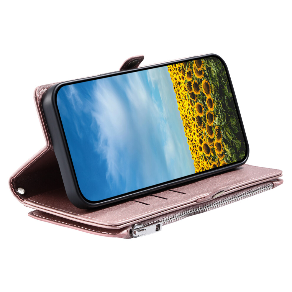 (Rose ) For Xiaomi 15T Case Tpu + Pu Leather Wallet Phone Cover With Wrist Strap Gold 6914291361242